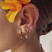 Astor & Orion: Heart Threader Earrings 18K Gold