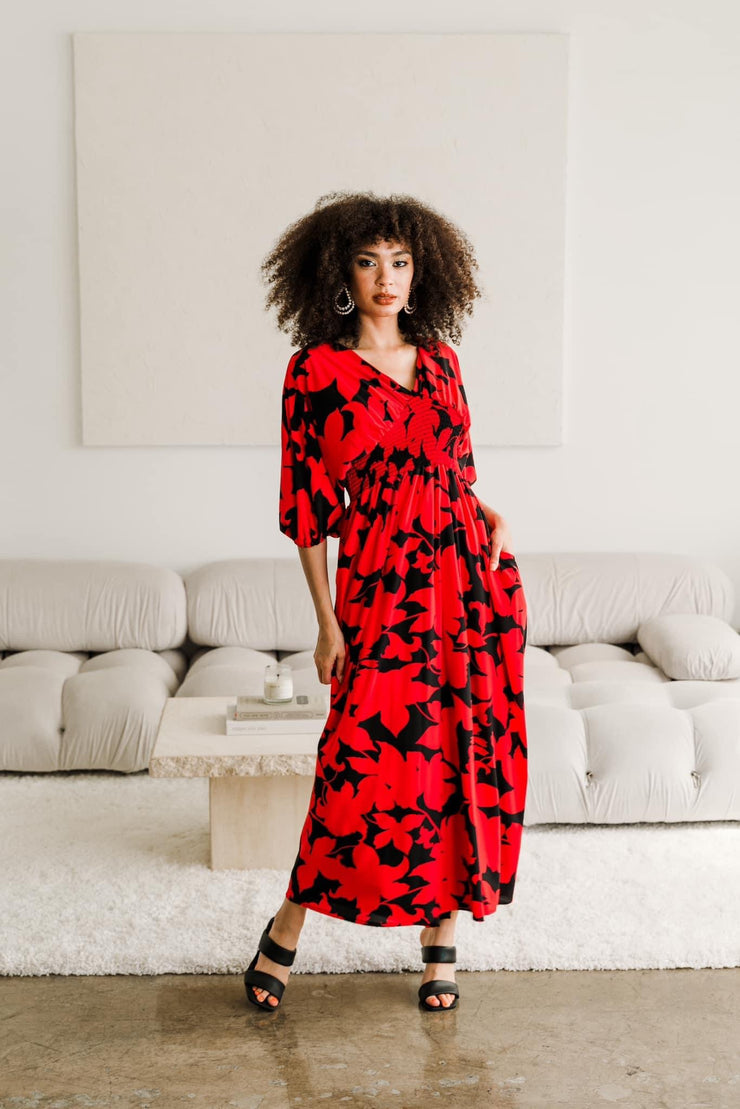 “Macy” (RED) Colla Voce Dress
