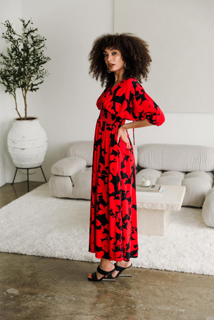 “Macy” (RED) Colla Voce Dress