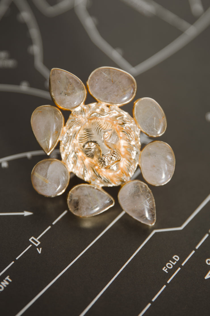 Lion Natural Gemstone Ring