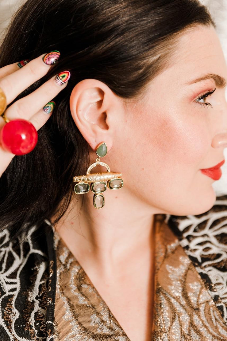 Esme Earrings (Green)