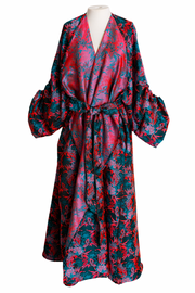 Parisian Coat in "Daphne" (Coral & Turquoise)
