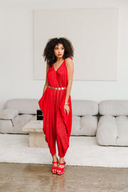 Poiret Jumpsuit in "Red Slink"