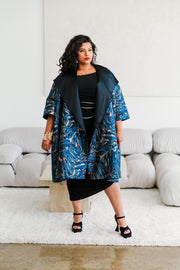 Reversible Opera Coat in "Zampa"  (Blue)