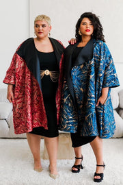 Reversible Opera Coat in "Zampa"  (Blue)