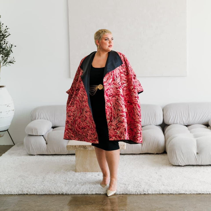 Reversible Opera Coat in "Zampa" (Red)