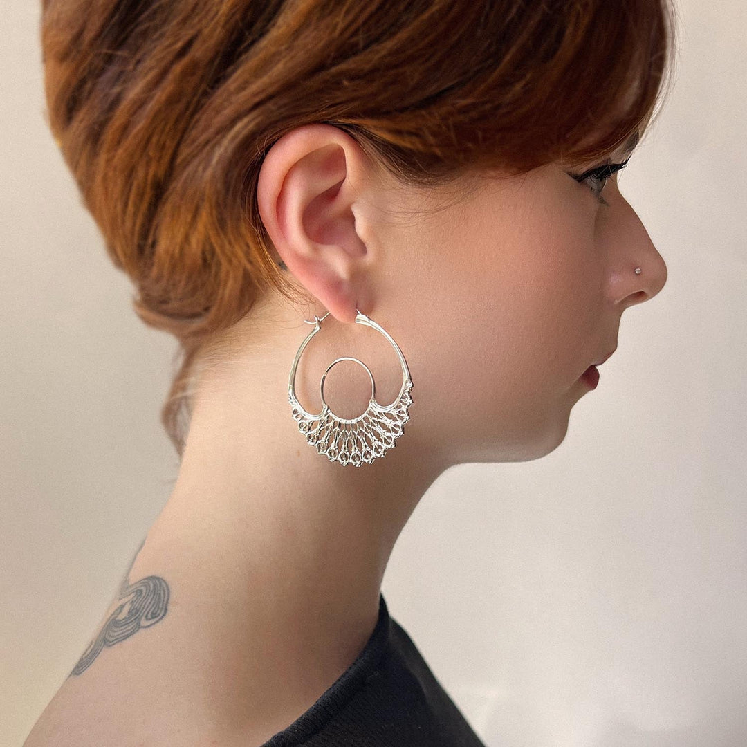 A&O Iris Hoops Silver Medium