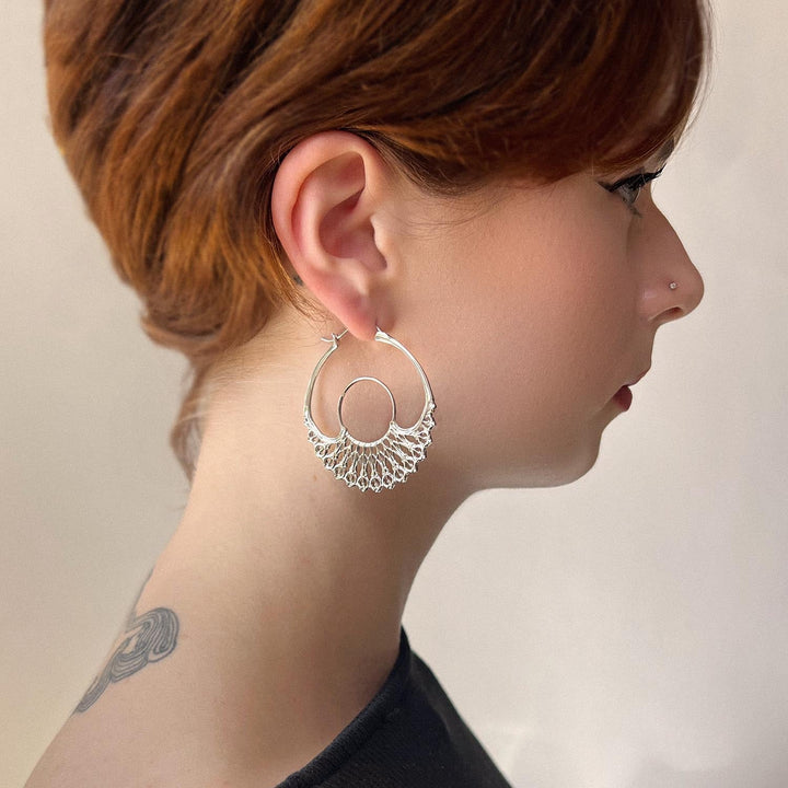 A&O Iris Hoops Silver Medium