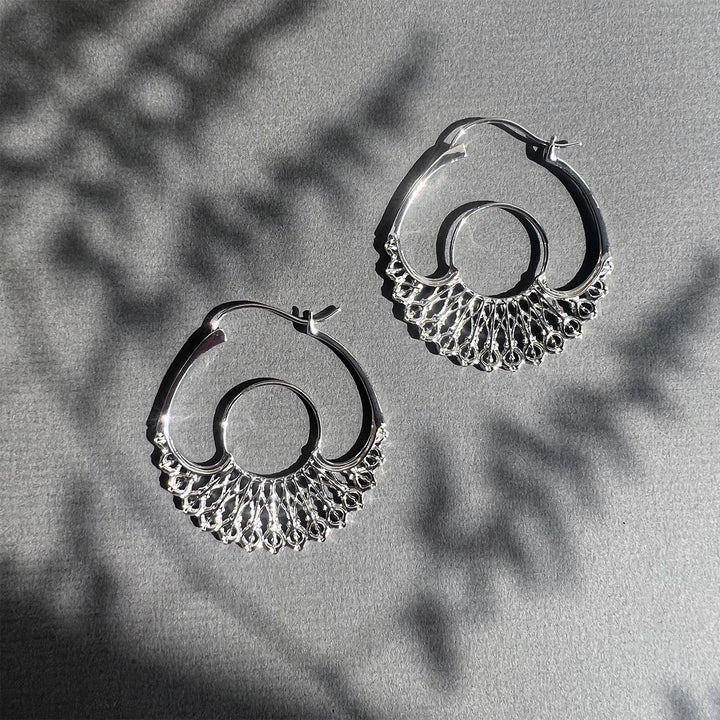 A&O Iris Hoops Silver Medium