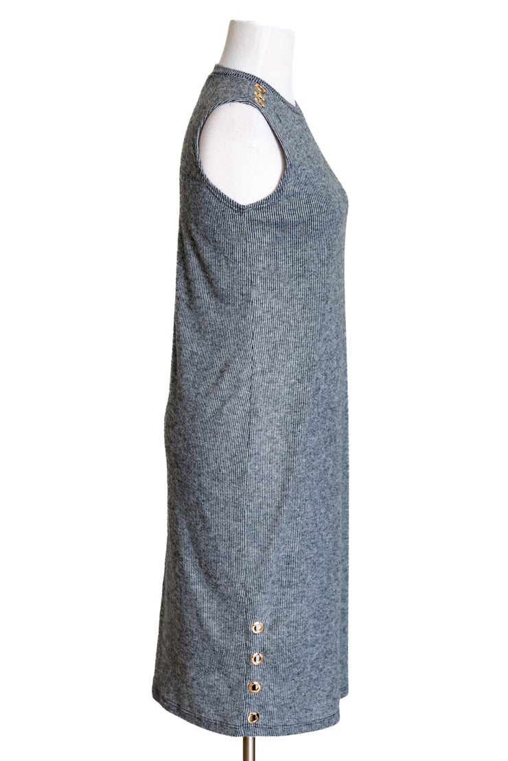 Grommet Knit Dress (Grey)