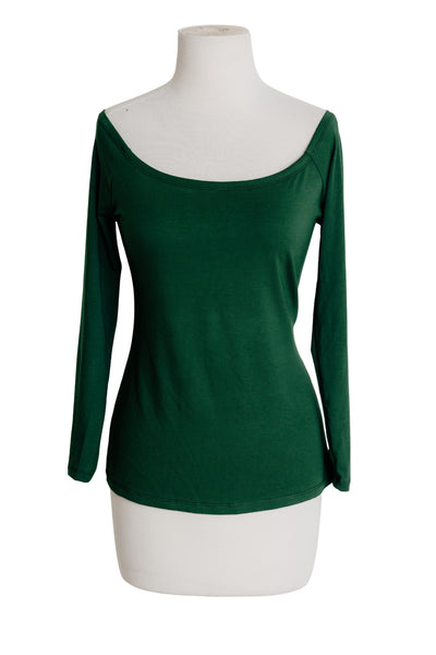 Shoulder Smolder Top (Hunter Green)