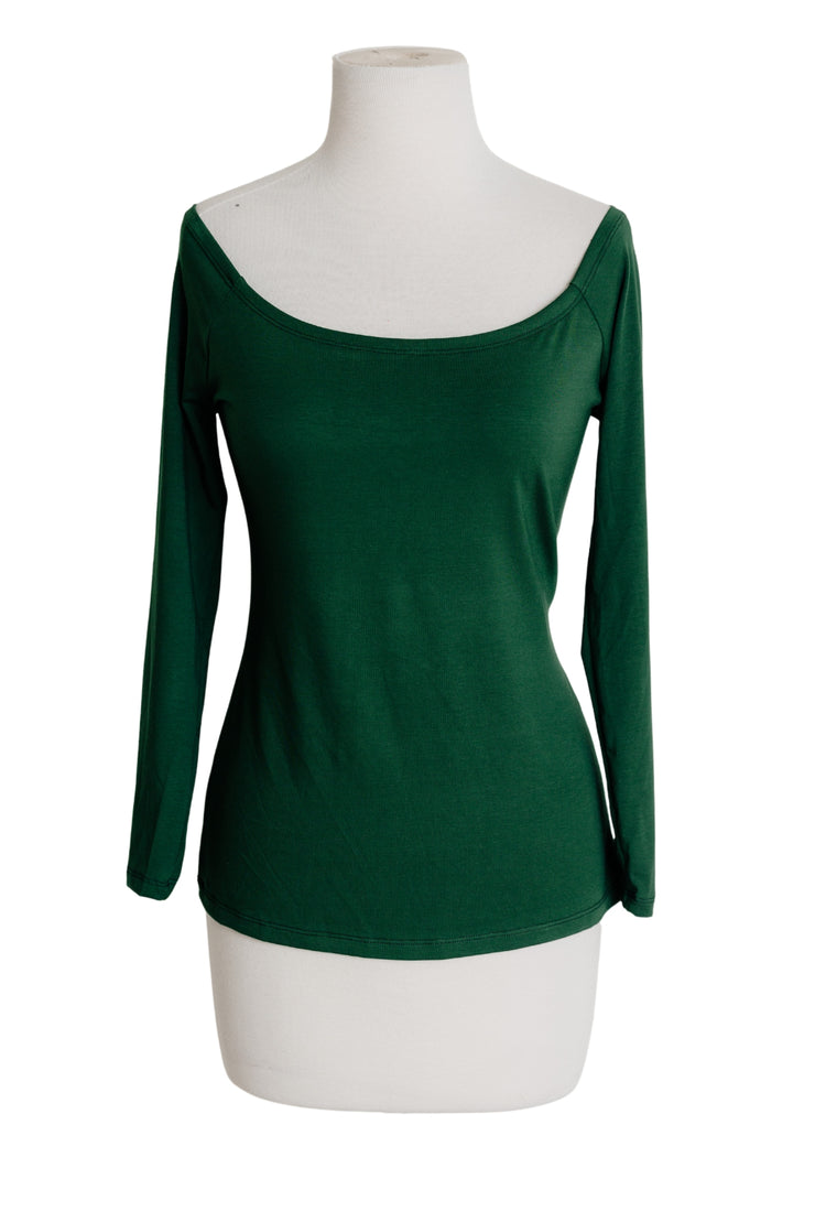 Shoulder Smolder Top (Hunter Green)