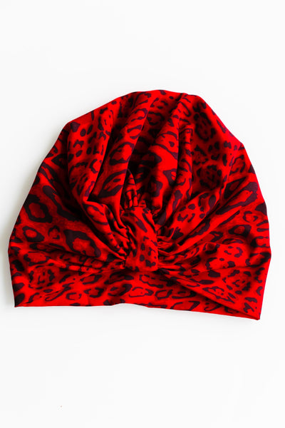 Turban “Red Hot Leopard"