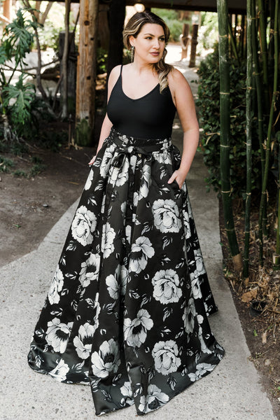 Gala Skirt in B&W "Pagliacci"