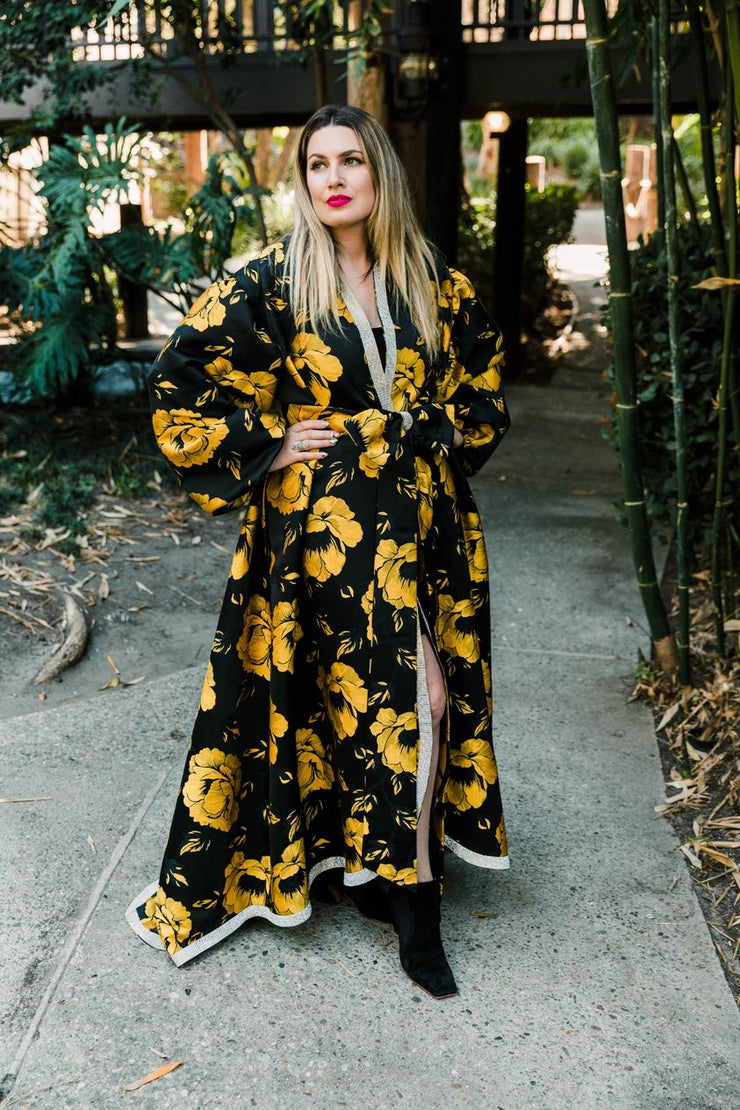 "Pagliacci" (Yellow) Roma Coat with Swarovski Crystals