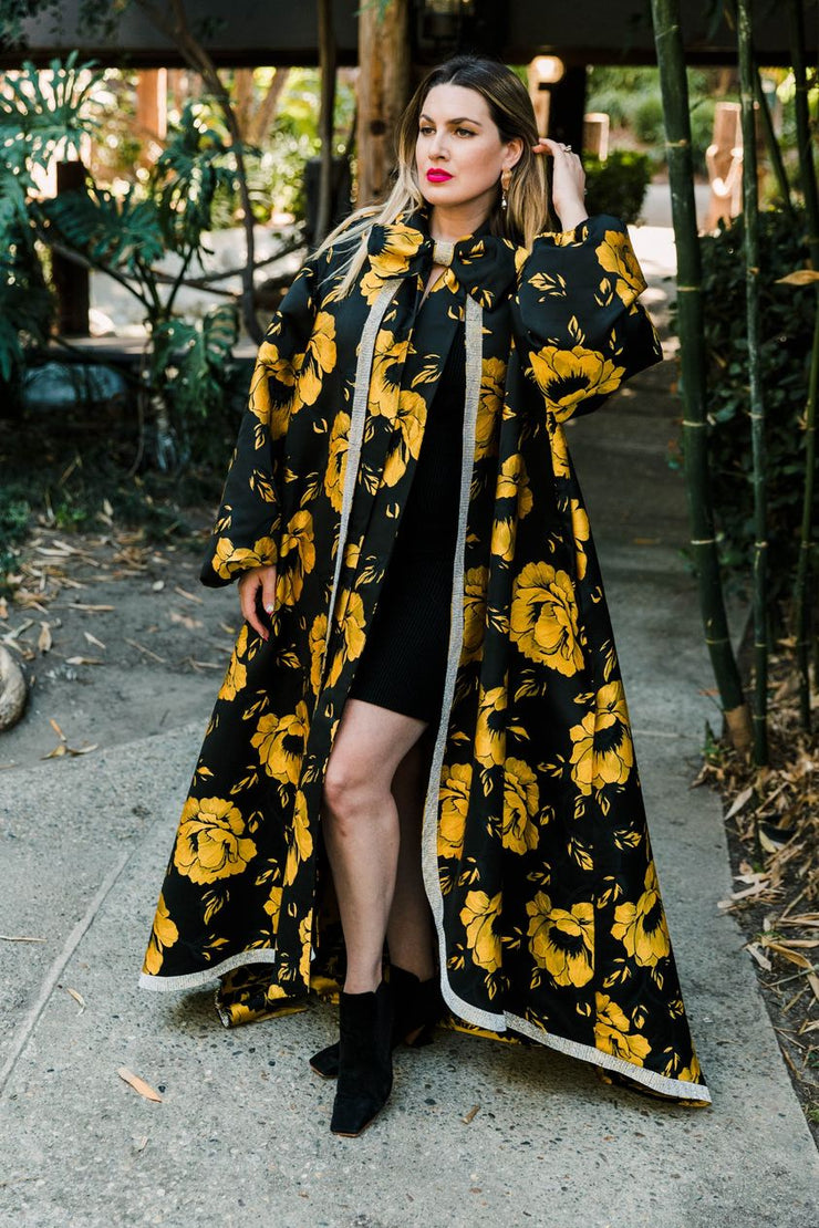 "Pagliacci" (Yellow) Roma Coat with Swarovski Crystals