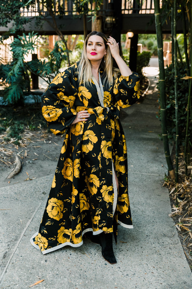 "Pagliacci" (Yellow) Roma Coat with Swarovski Crystals