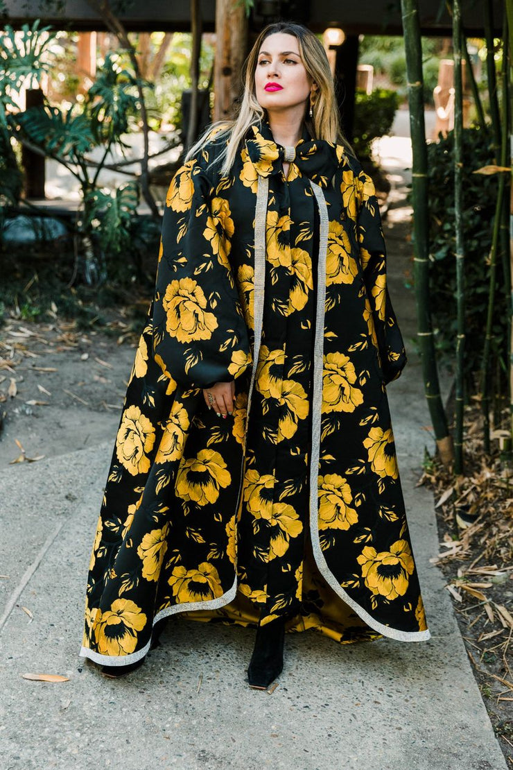 "Pagliacci" (Yellow) Roma Coat with Swarovski Crystals