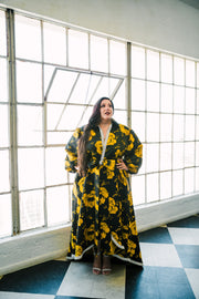 "Pagliacci" (Yellow) Roma Coat with Swarovski Crystals