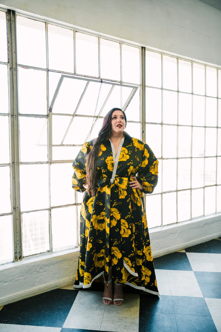 "Pagliacci" (Yellow) Roma Coat with Swarovski Crystals