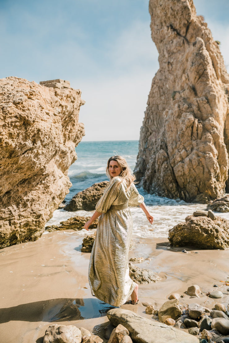 “Gold Slink” Colla Voce Dress