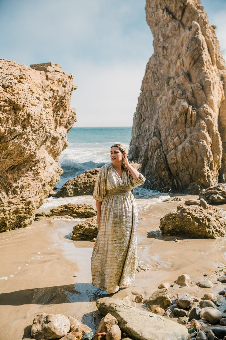“Gold Slink” Colla Voce Dress