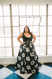 Gala Skirt in B&W "Pagliacci"