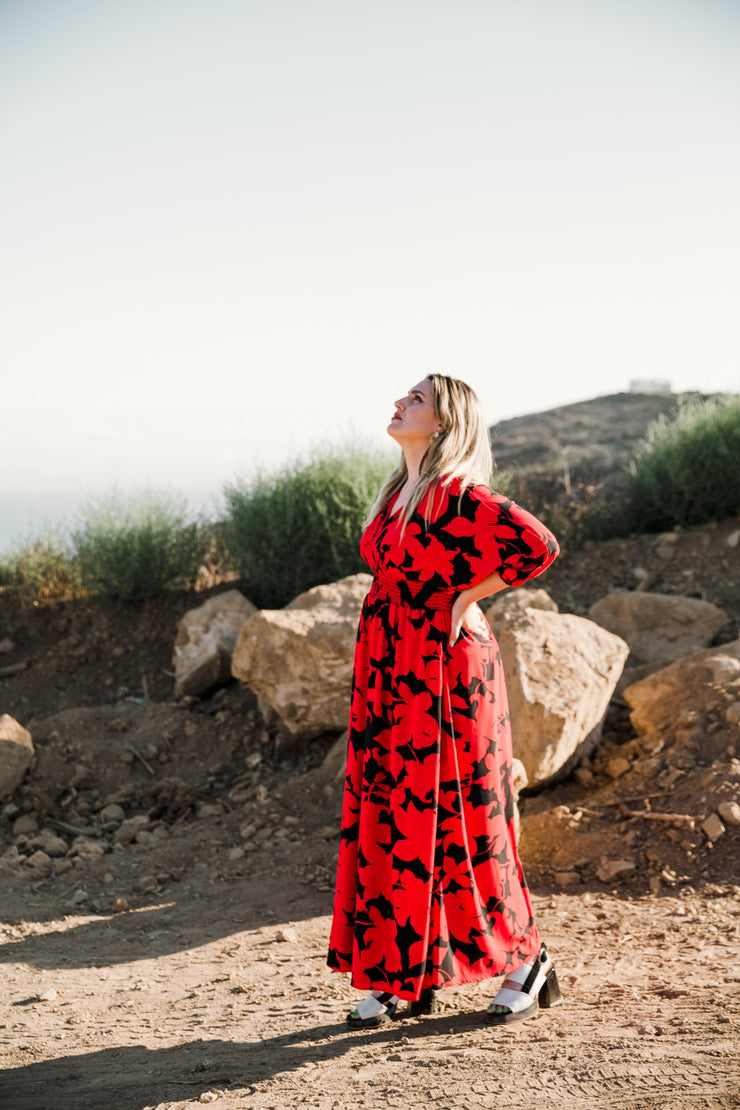 “Macy” (RED) Colla Voce Dress