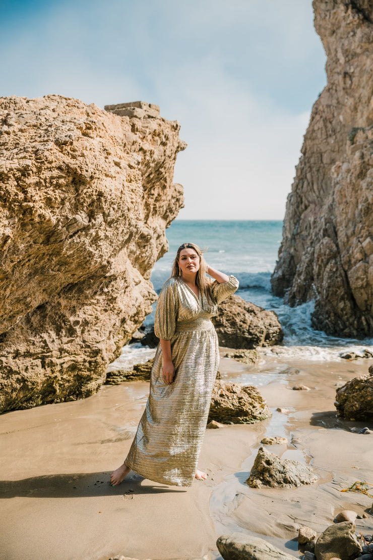 “Gold Slink” Colla Voce Dress