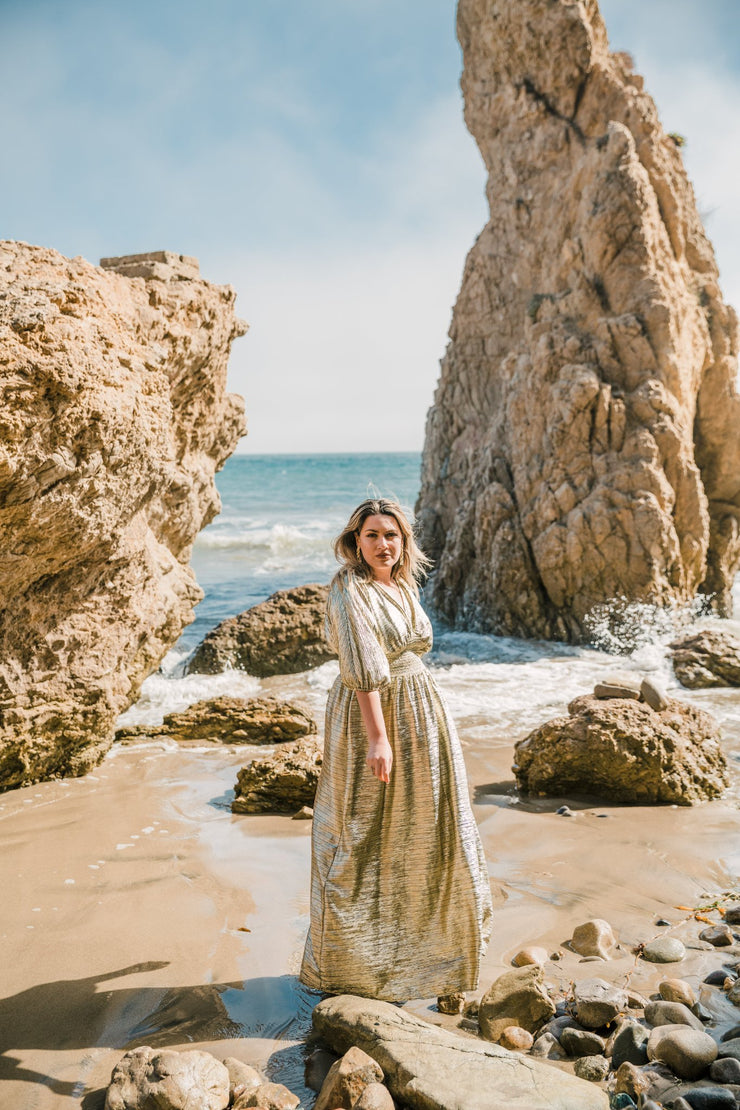 “Gold Slink” Colla Voce Dress