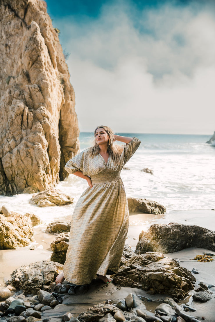 “Gold Slink” Colla Voce Dress
