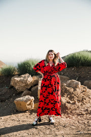 “Macy” (RED) Colla Voce Dress