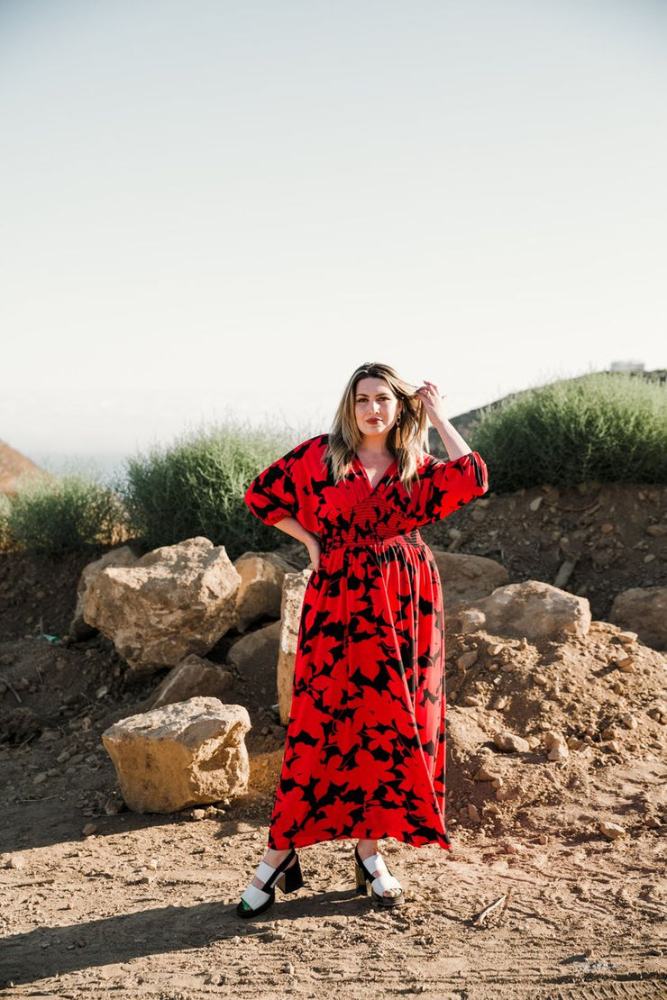 “Macy” (RED) Colla Voce Dress