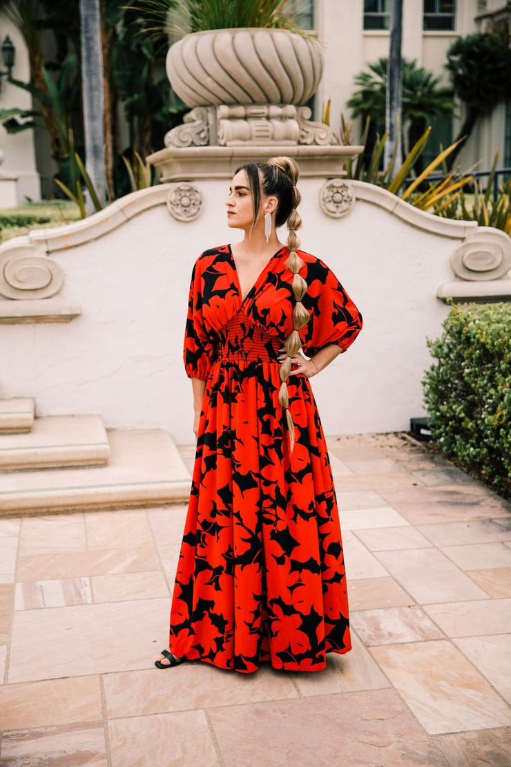 “Macy” (RED) Colla Voce Dress