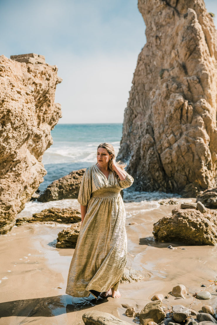 “Gold Slink” Colla Voce Dress