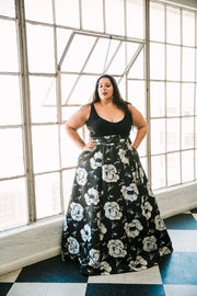 Gala Skirt in B&W "Pagliacci"