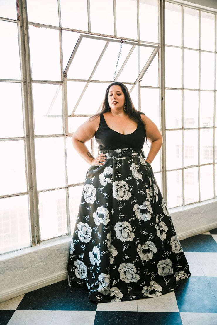 Gala Skirt in B&W "Pagliacci"