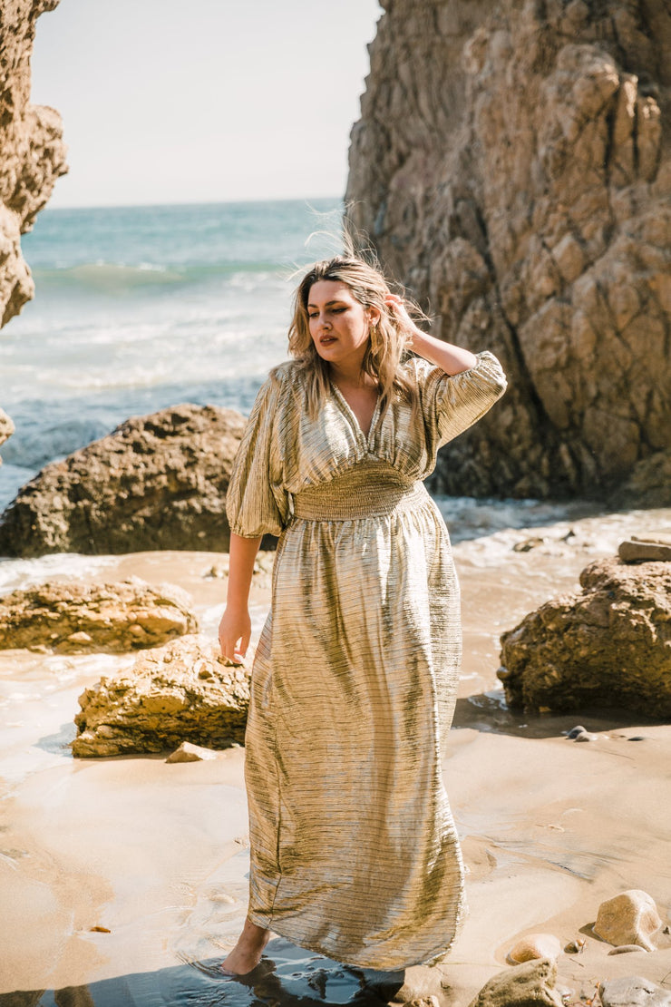 “Gold Slink” Colla Voce Dress
