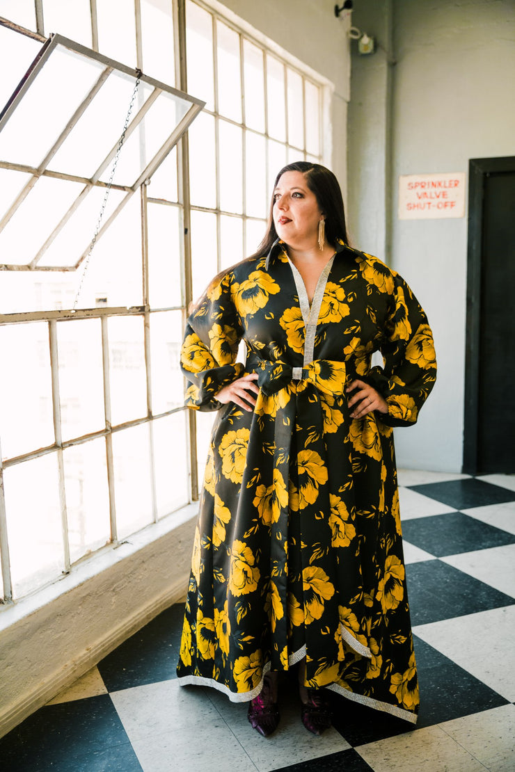 "Pagliacci" (Yellow) Roma Coat with Swarovski Crystals