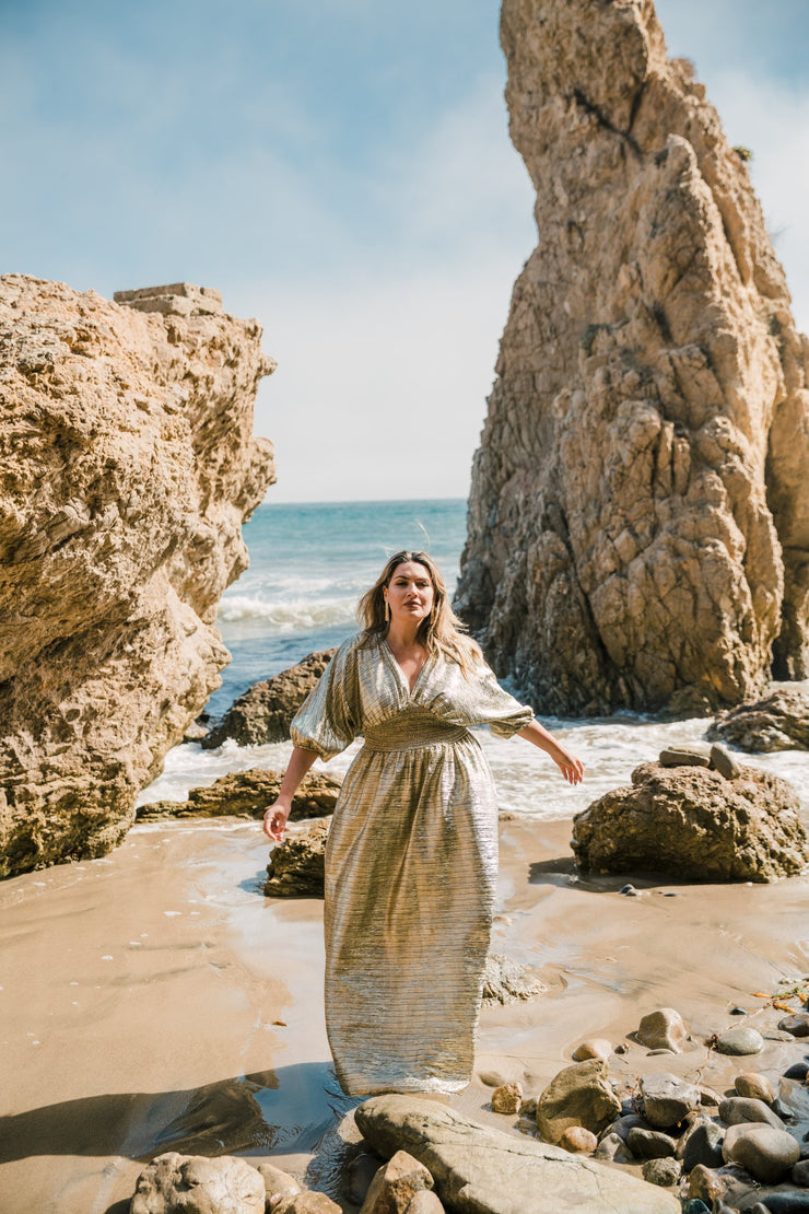 “Gold Slink” Colla Voce Dress