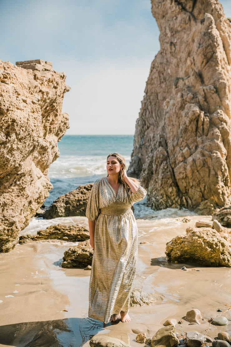 “Gold Slink” Colla Voce Dress