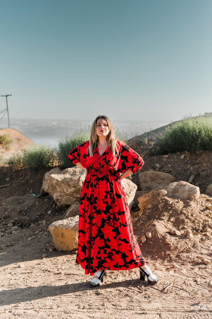 “Macy” (RED) Colla Voce Dress