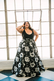 Gala Skirt in B&W "Pagliacci"