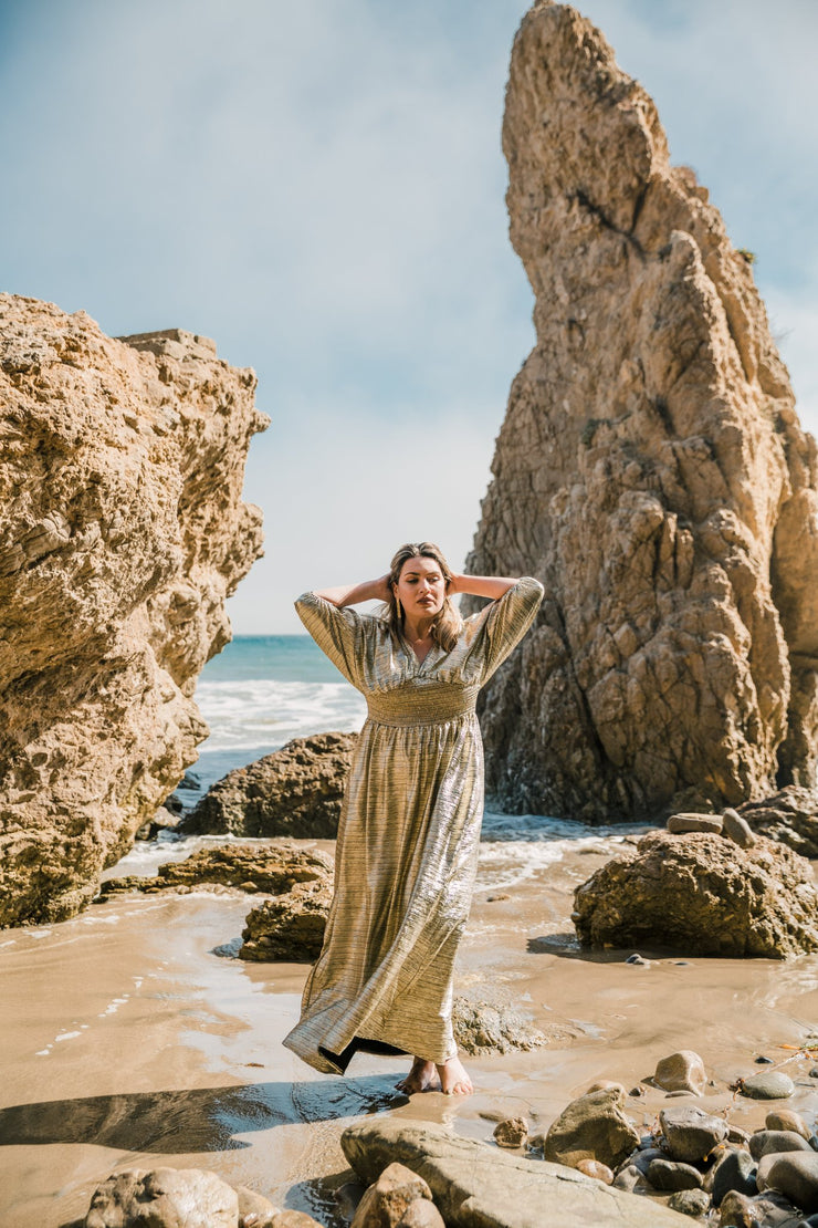 “Gold Slink” Colla Voce Dress