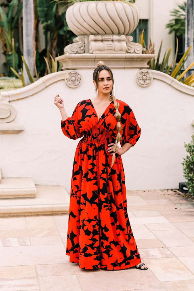 “Macy” (RED) Colla Voce Dress