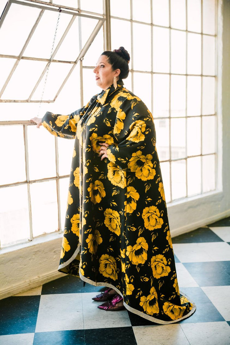 "Pagliacci" (Yellow) Roma Coat with Swarovski Crystals