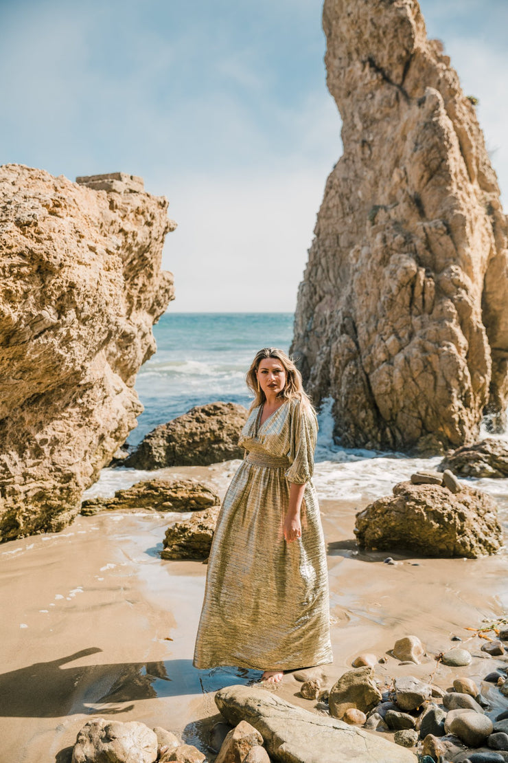 “Gold Slink” Colla Voce Dress