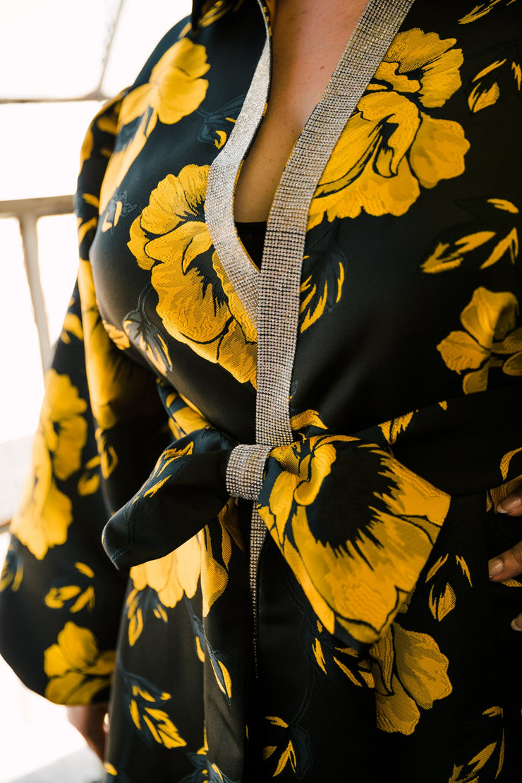 "Pagliacci" (Yellow) Roma Coat with Swarovski Crystals