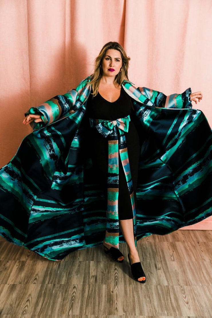 "Sea” Roma Coat with Swarovski Crystals