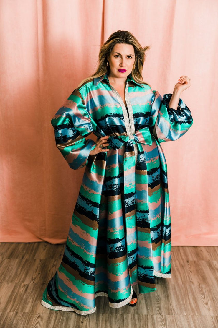"Sea” Roma Coat with Swarovski Crystals
